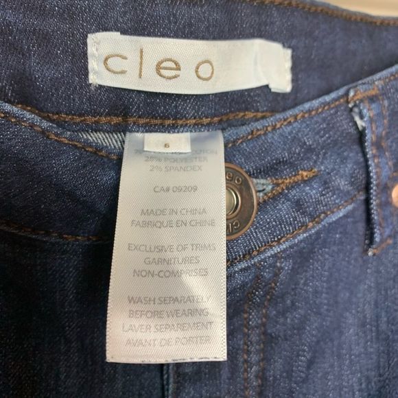 Cleo Denim Jeans Dark Stretch Mid Rise Capri Crop - Picture 3 of 7